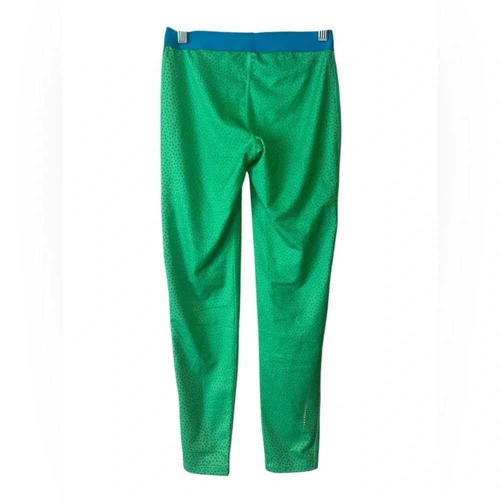 Nike Pro Green and Blue Polka Dot Athletic Leggings for Girls